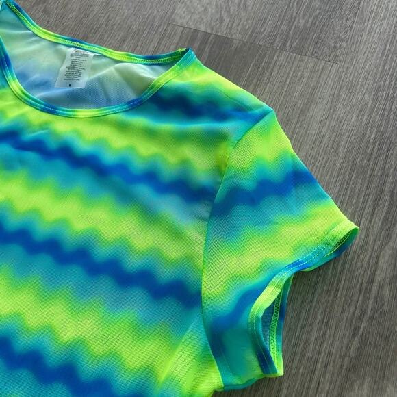 Kulani Kinis Mesh Cropped Tee Dolce Vita Print Mesh Top Size S NWT - Picture 8 of 11